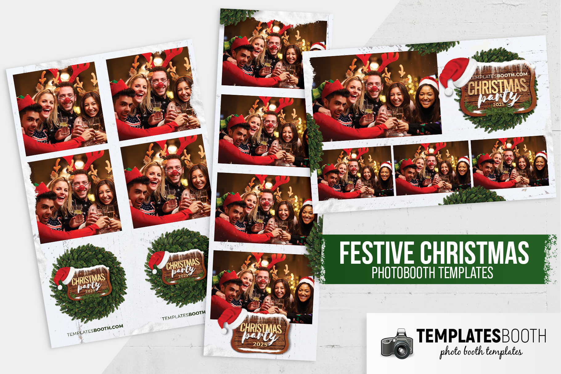 Festive Christmas Photo Booth Template - Templatesbooth with Christmas Template Photo Booth