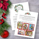 Floral Christmas Letter Template: Year In Review (Digital Download Regarding Christmas Letter With Photos Template