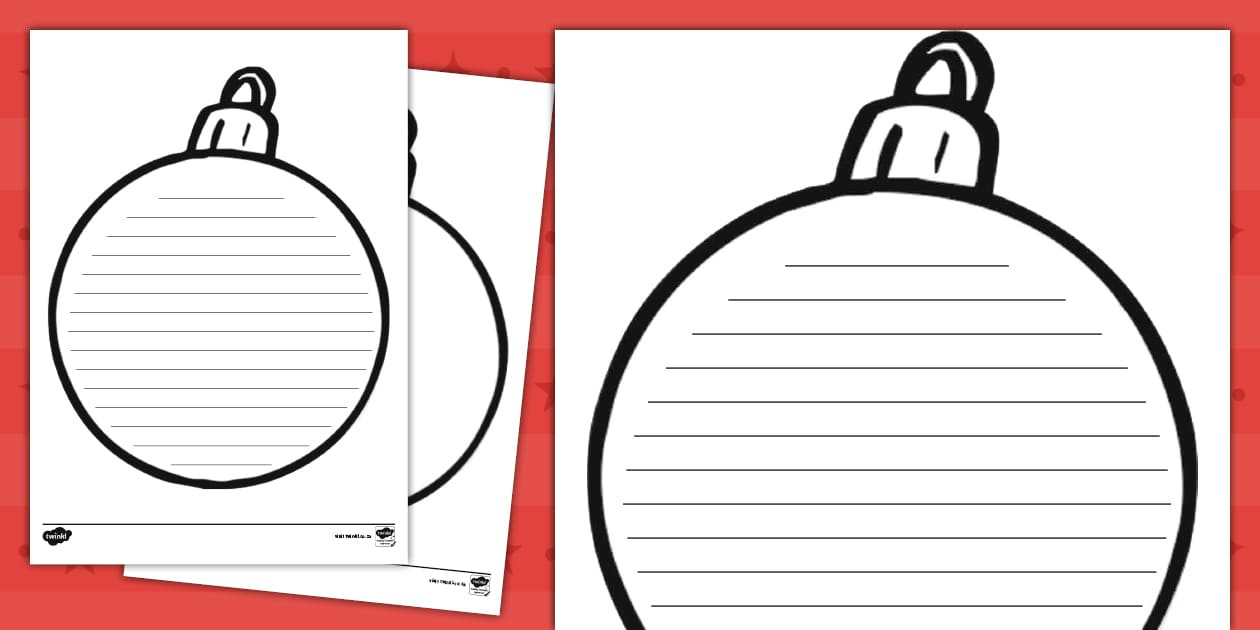Foundation Phase English Term 4 Christmas Bauble Writing Template intended for Christmas Ornament Writing Template