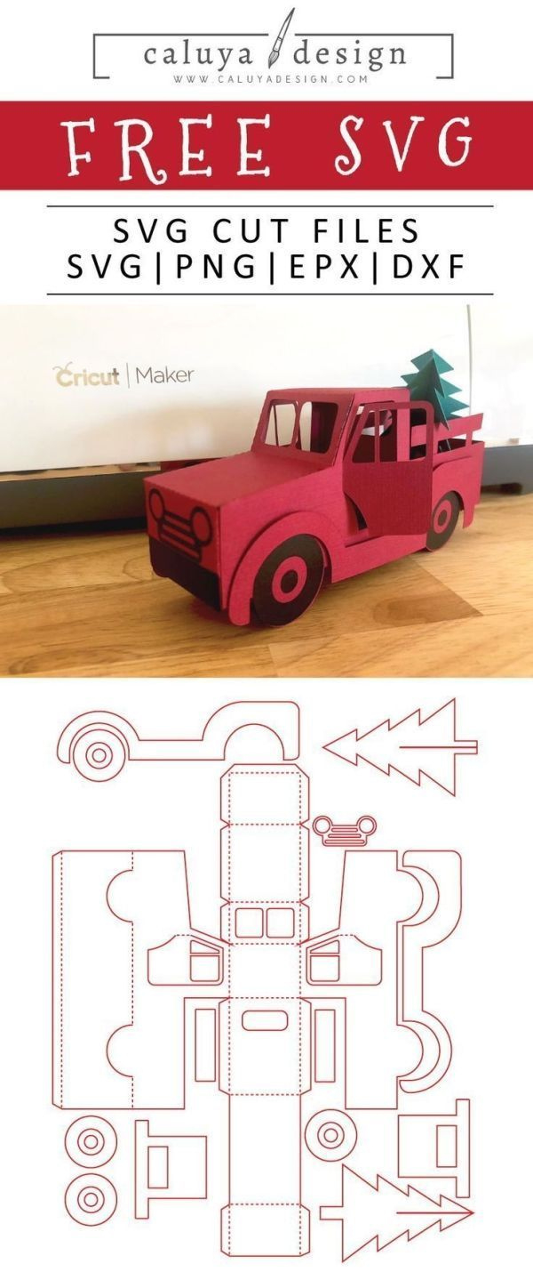 Free 3D Christmas Truck Svg, Png, Eps &amp;amp; Dxfcaluya Design intended for Christmas Red Truck Template
