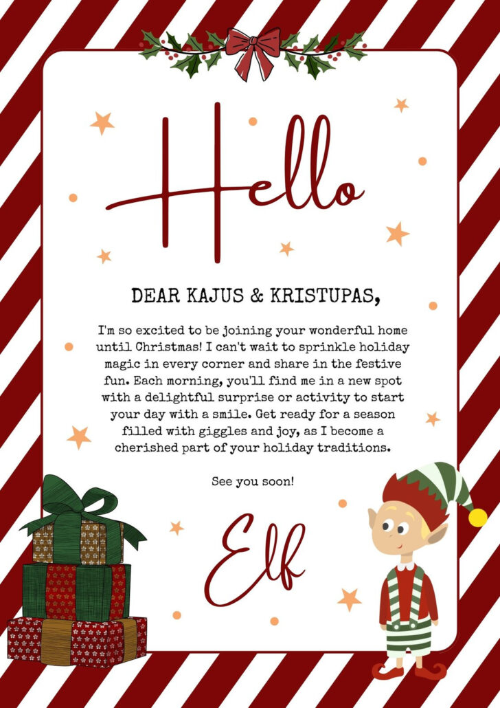 Christmas Letter from Elf Template