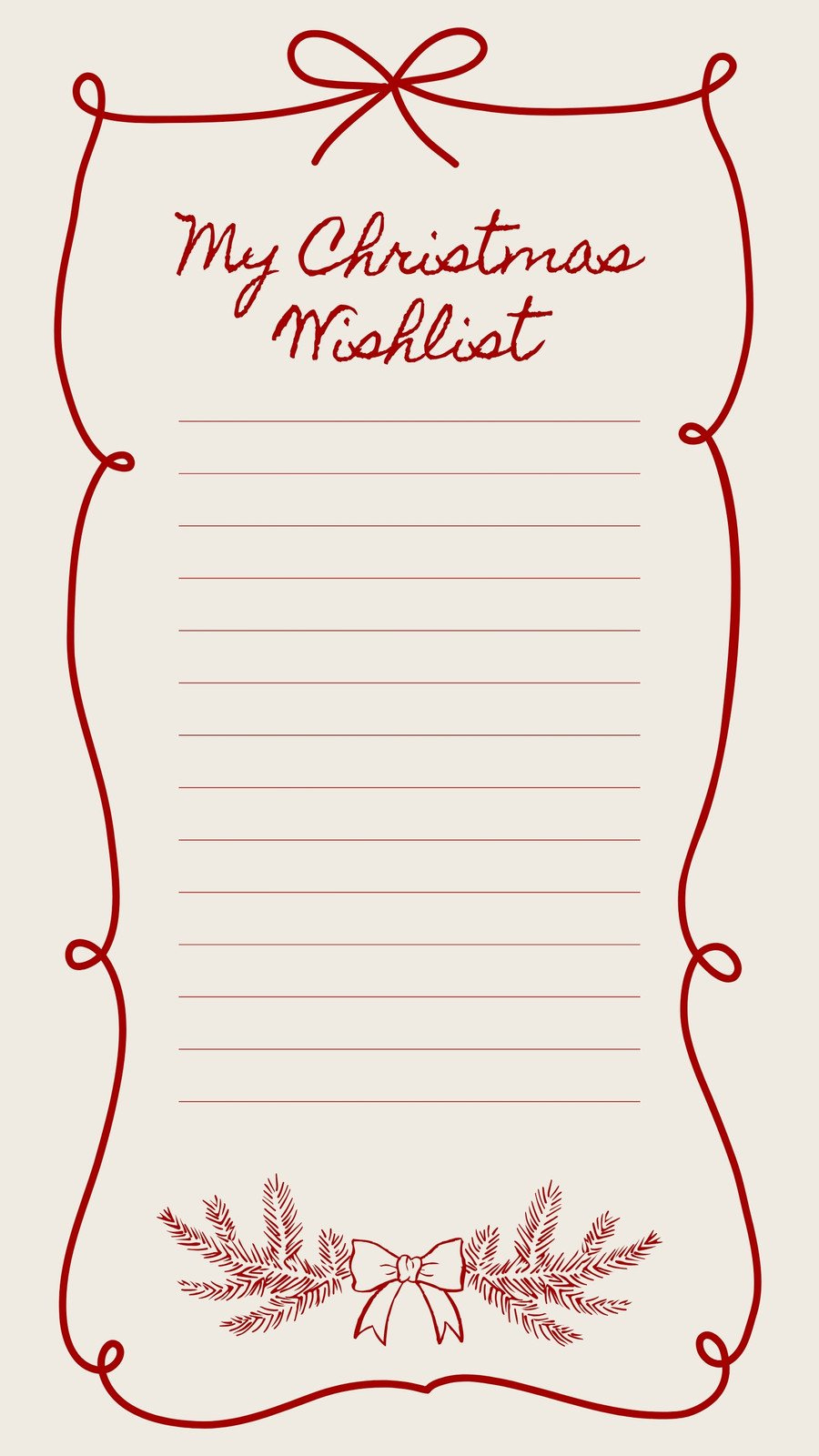 Free And Customizable Holiday Wishlist Templates in Christmas List Template Cute