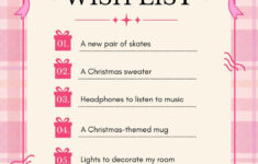 Free And Customizable Holiday Wishlist Templates inside Christmas List Template Ideas