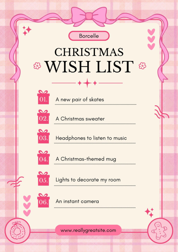 Christmas List Template Ideas