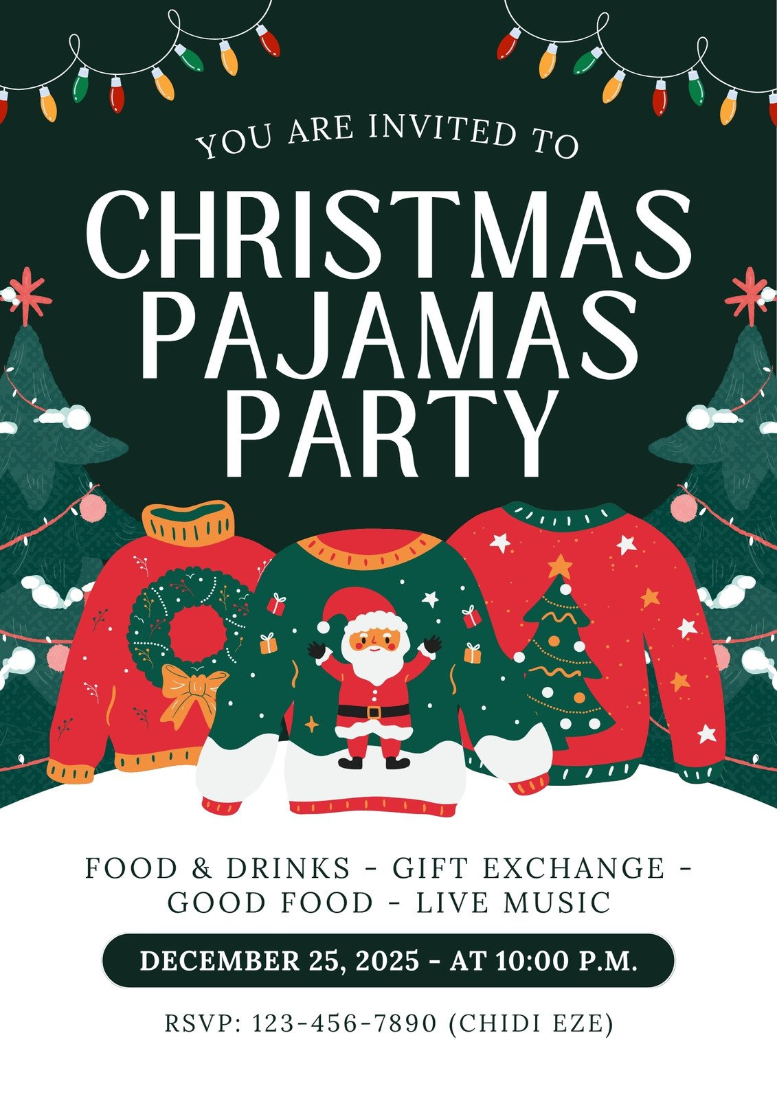 Free And Customizable Pajama Templates pertaining to Christmas Pajama Party Flyer Free Template