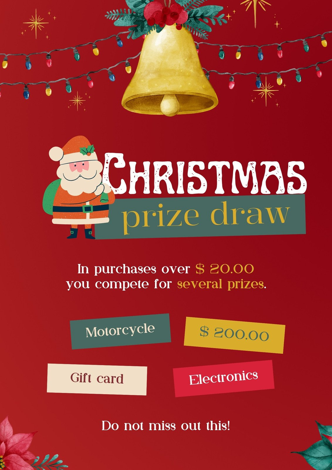 Free And Customizable Raffle Templates intended for Christmas Raffle Poster Template Free