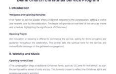 Free Blank Church Christmas Service Program Template To Edit Online throughout Christmas Order of Service Template