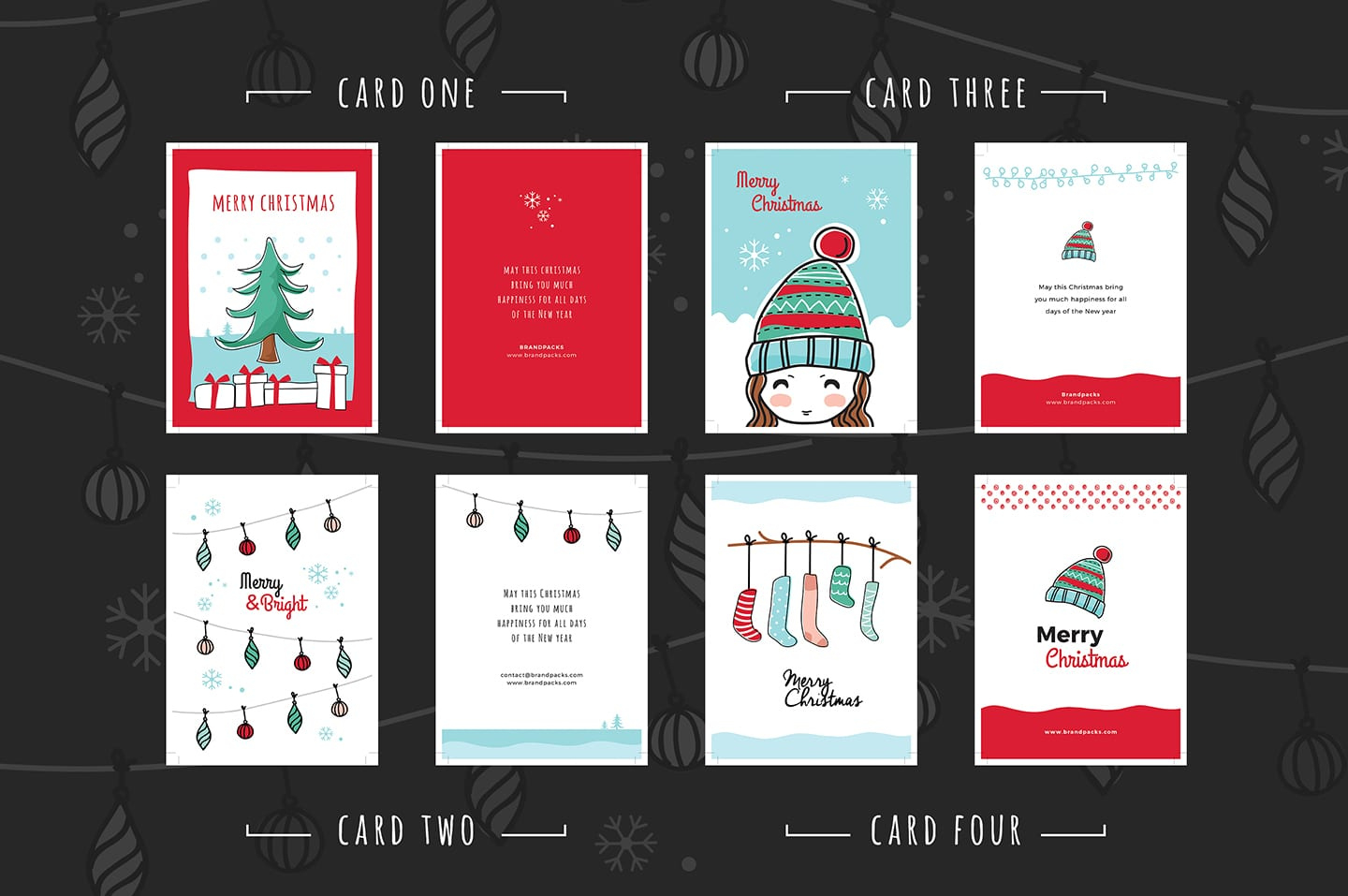 Free Christmas Card Templates For Photoshop &amp;amp; Illustrator - Brandpacks in Christmas Photo Card Template Photoshop Free