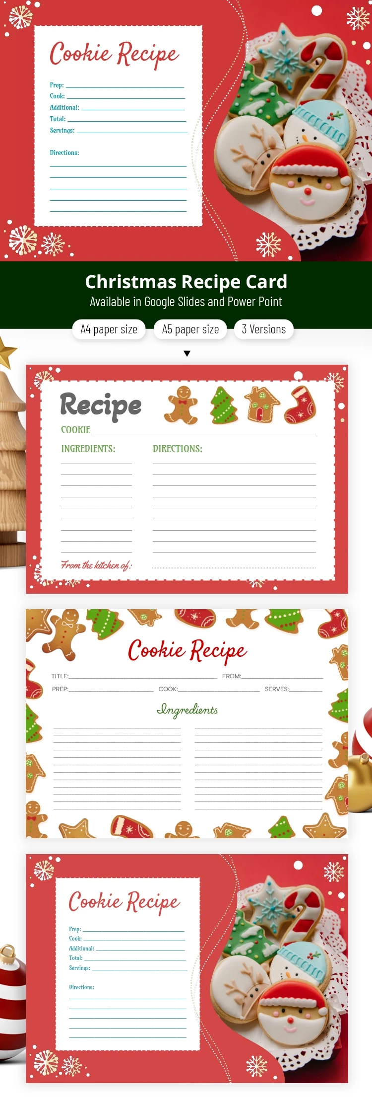 Free Christmas Cookie Recipe Template In Google Slides And in Christmas Recipe Template Free