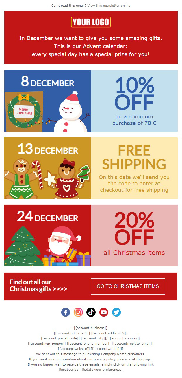 Free Christmas Email Newsletter Templates (+7 Tips You&amp;#039;Ll Love in Christmas Toys Sale Email Template