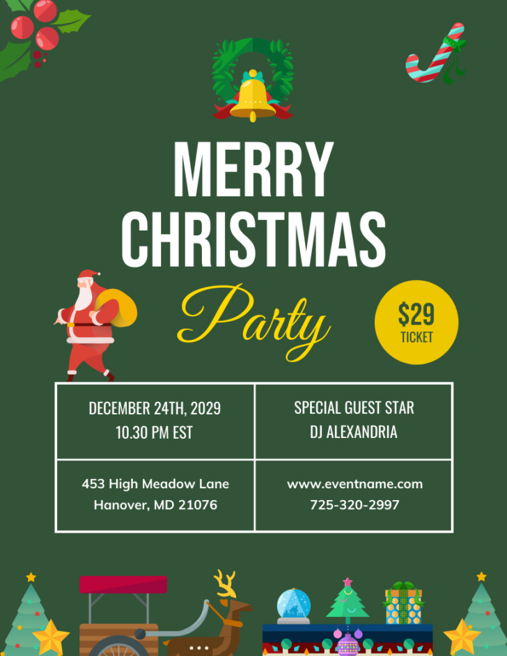 Christmas Invitation Flyer Template Free