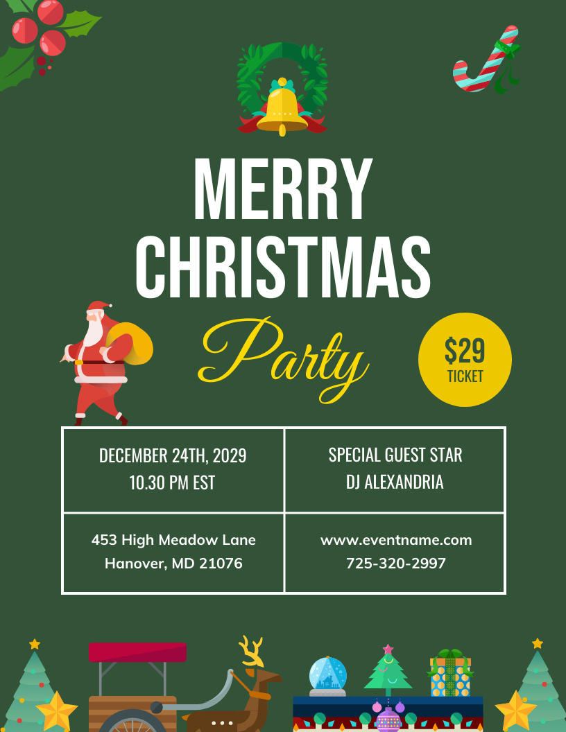 Free Christmas Flyer Template - Venngage pertaining to Christmas Invitation Flyer Template Free
