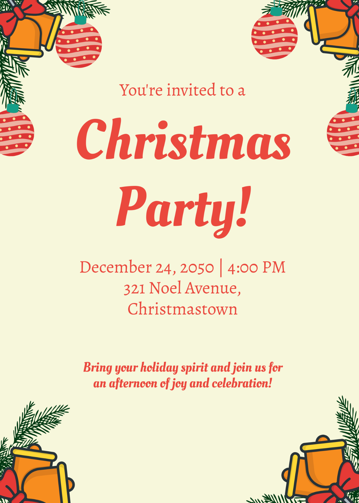 Free Christmas Invitation Letter Template To Edit Online for Christmas Party Letter Template