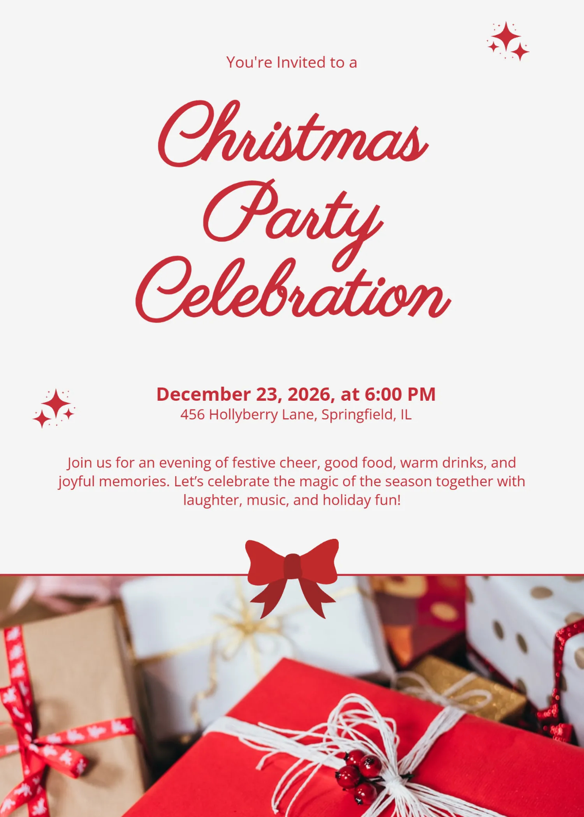 Free Christmas Invitation Templates, Editable And Printable inside Christmas Party Invitation Template Outlook