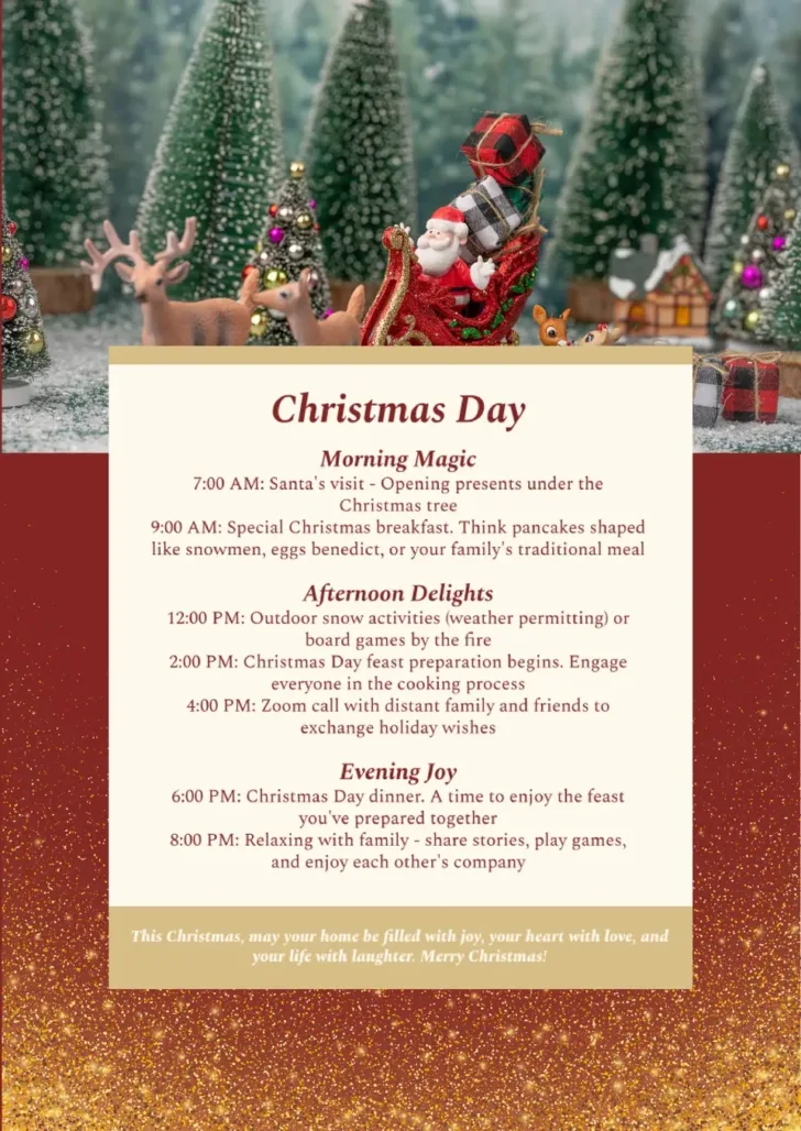 Christmas Party Itinerary Template Christmas Party Itinerary Template