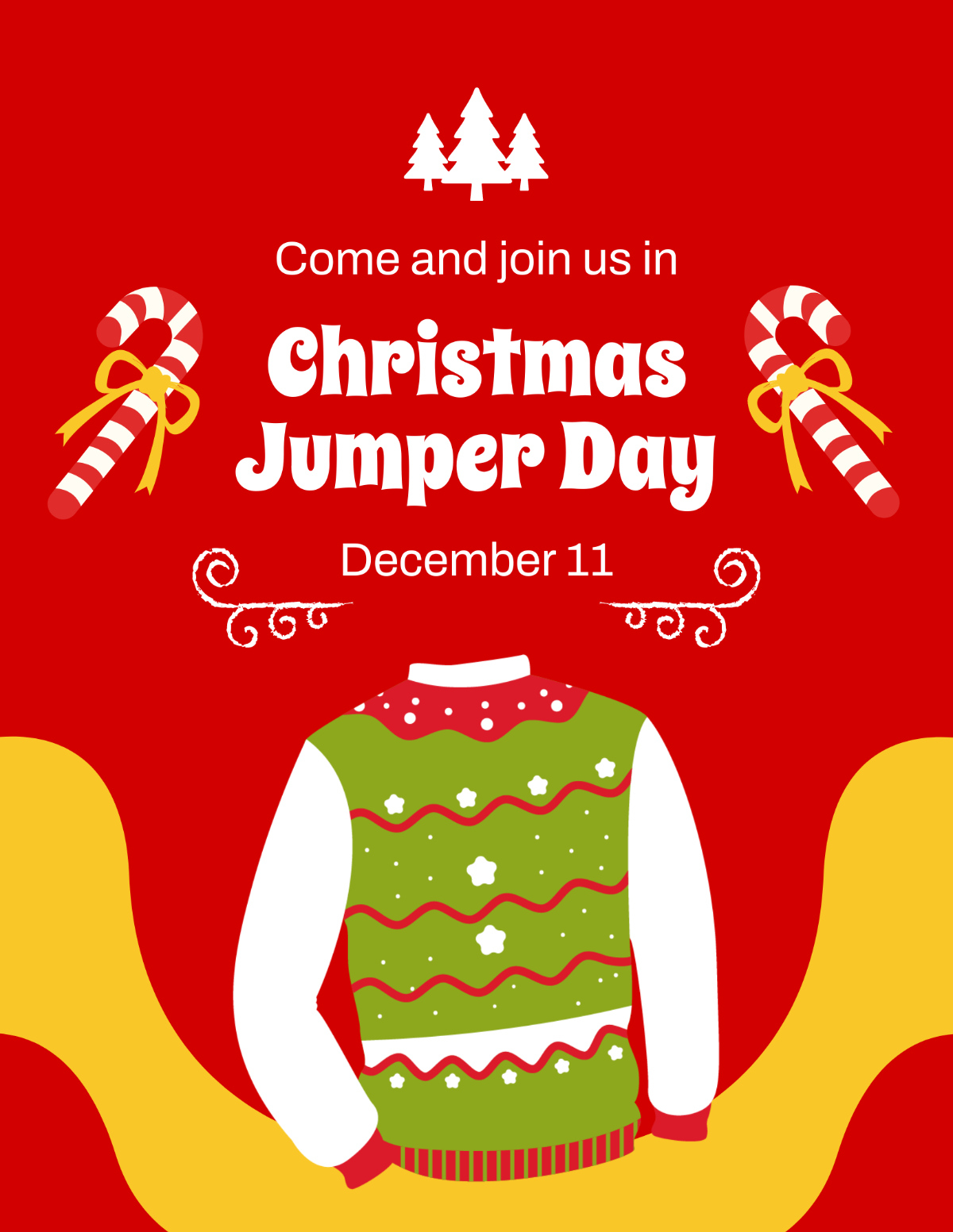 Free Christmas Jumper Day Event Flyer Template To Edit Online within Christmas Jumper Day Poster Template