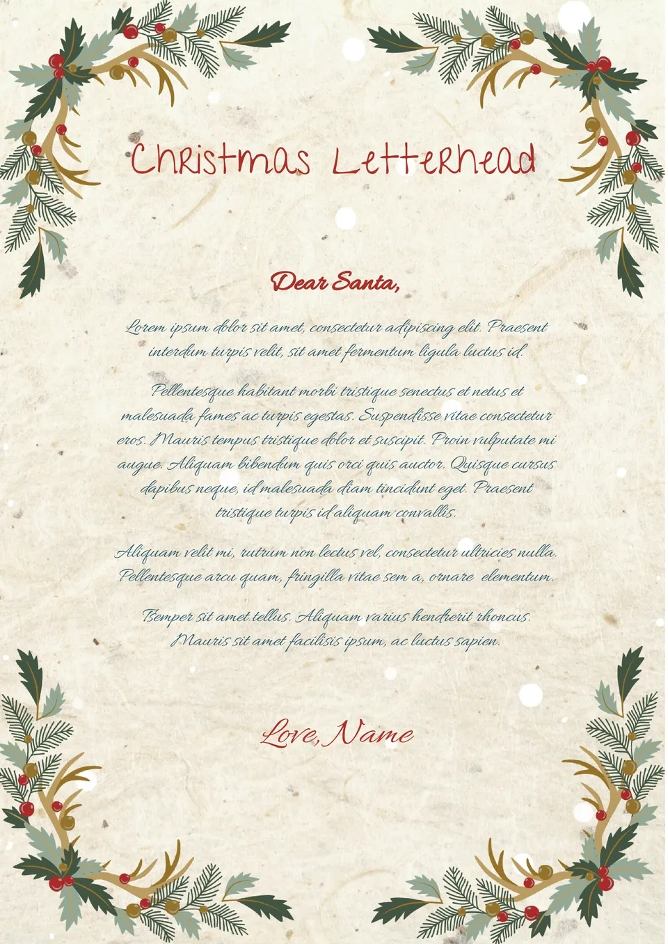 Free Christmas Letterhead Template For Google Docs pertaining to Christmas Letterhead Template Free Download