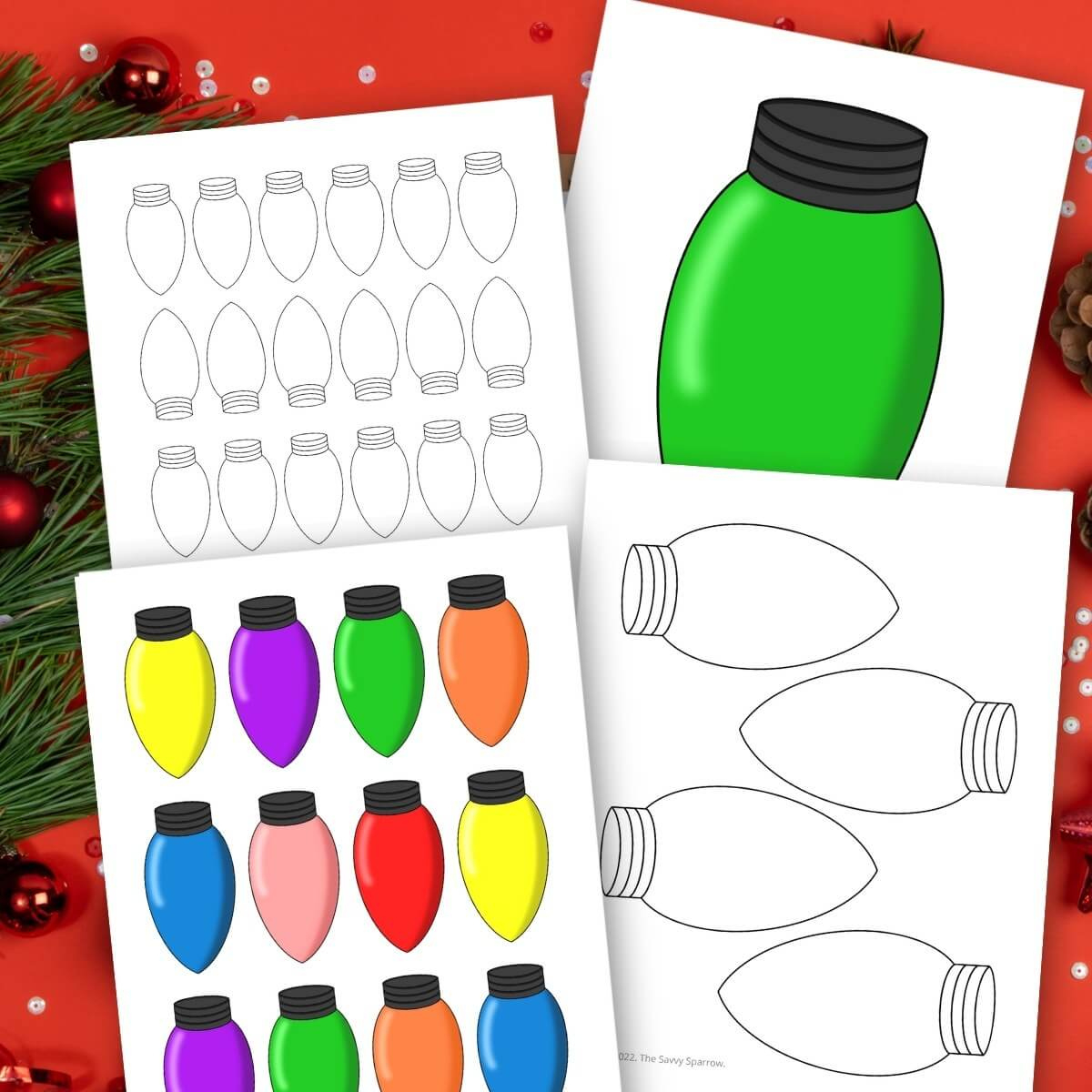 Free Christmas Light Template - Printable For Crafts, Garlands, Etc pertaining to Christmas Light Bulb Cut Out Template