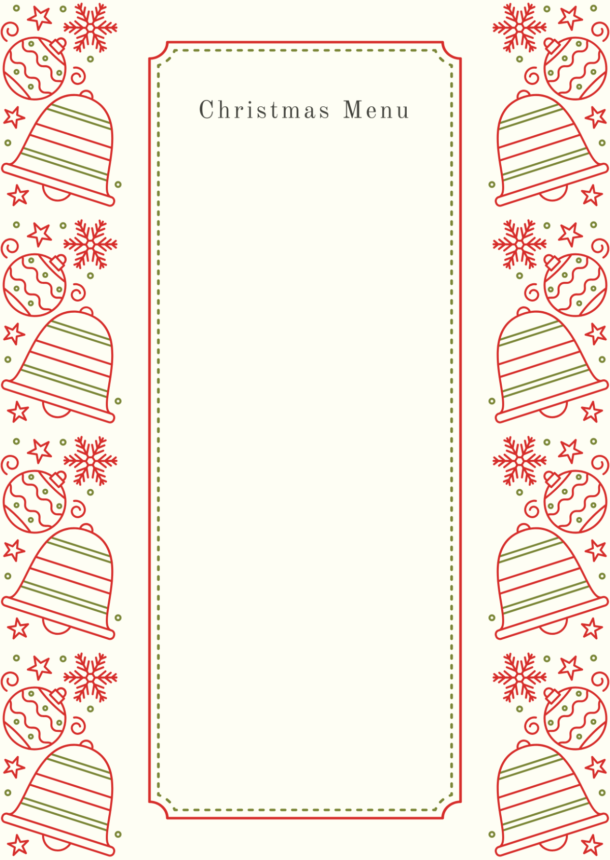 Free Christmas Menu Templates, Editable And Printable for Christmas Menu Template Blank