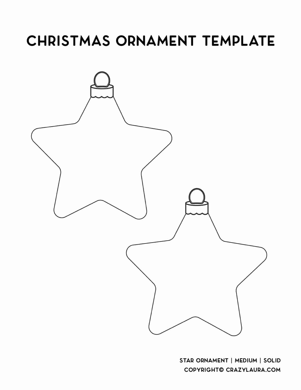 Free Christmas Ornament Template Printables &amp;amp; Outlines - Crazy Laura for Christmas Star Ornament Template