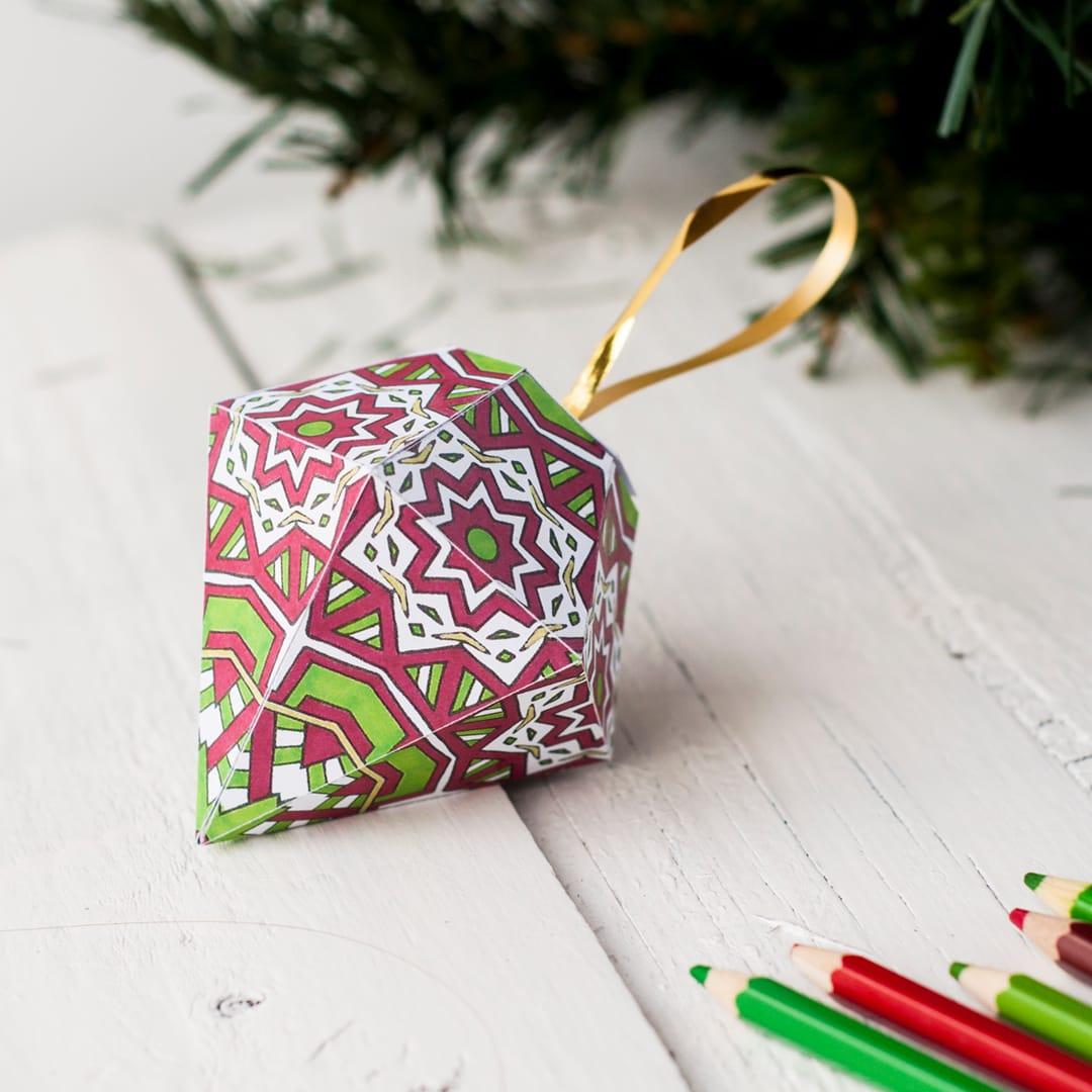 Free Christmas Ornament Template - Sarah Renae Clark - Coloring with Christmas Paper Decorations Template