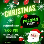 Free Christmas Pajama Party Invitation Template For Google Docs With Regard To Christmas Pajama Party Flyer Free Template