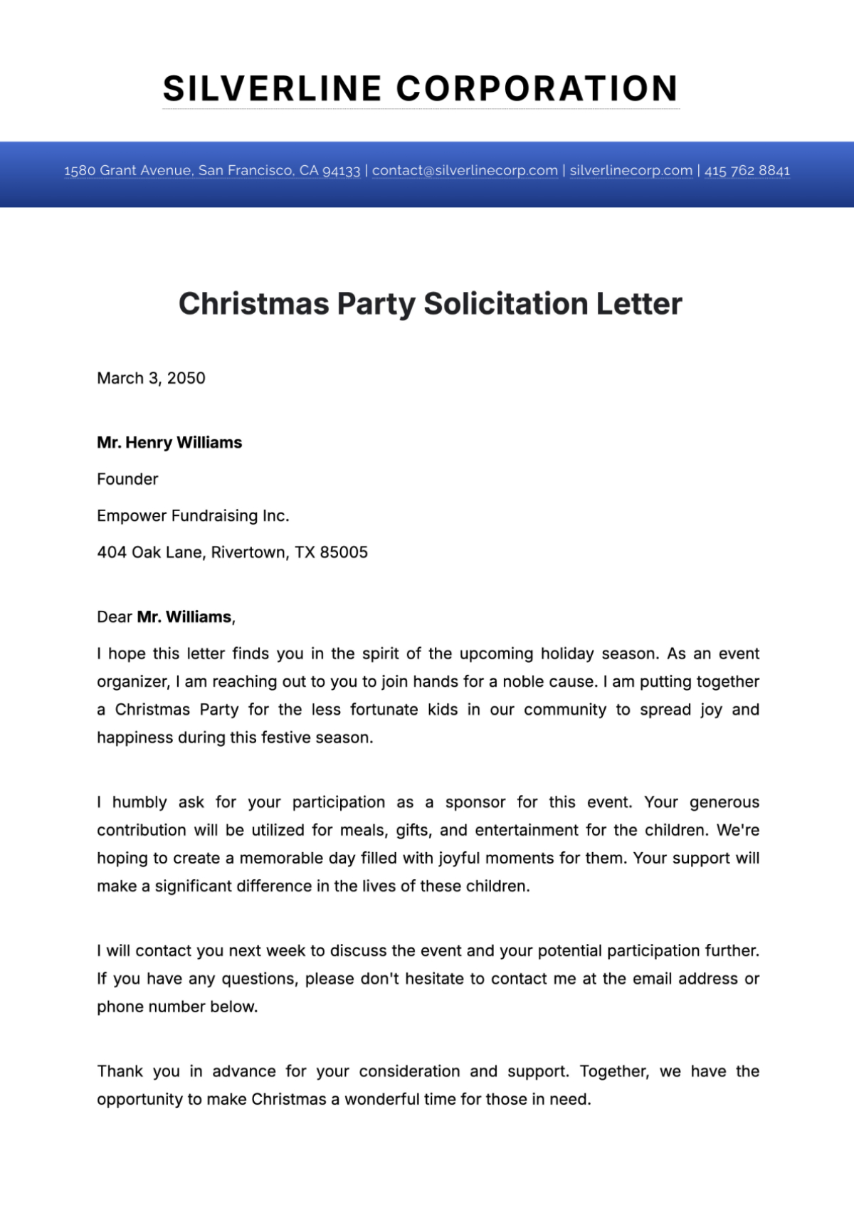 Free Christmas Party Solicitation Letter Template To Edit Online intended for Christmas Party Solicitation Letter Template