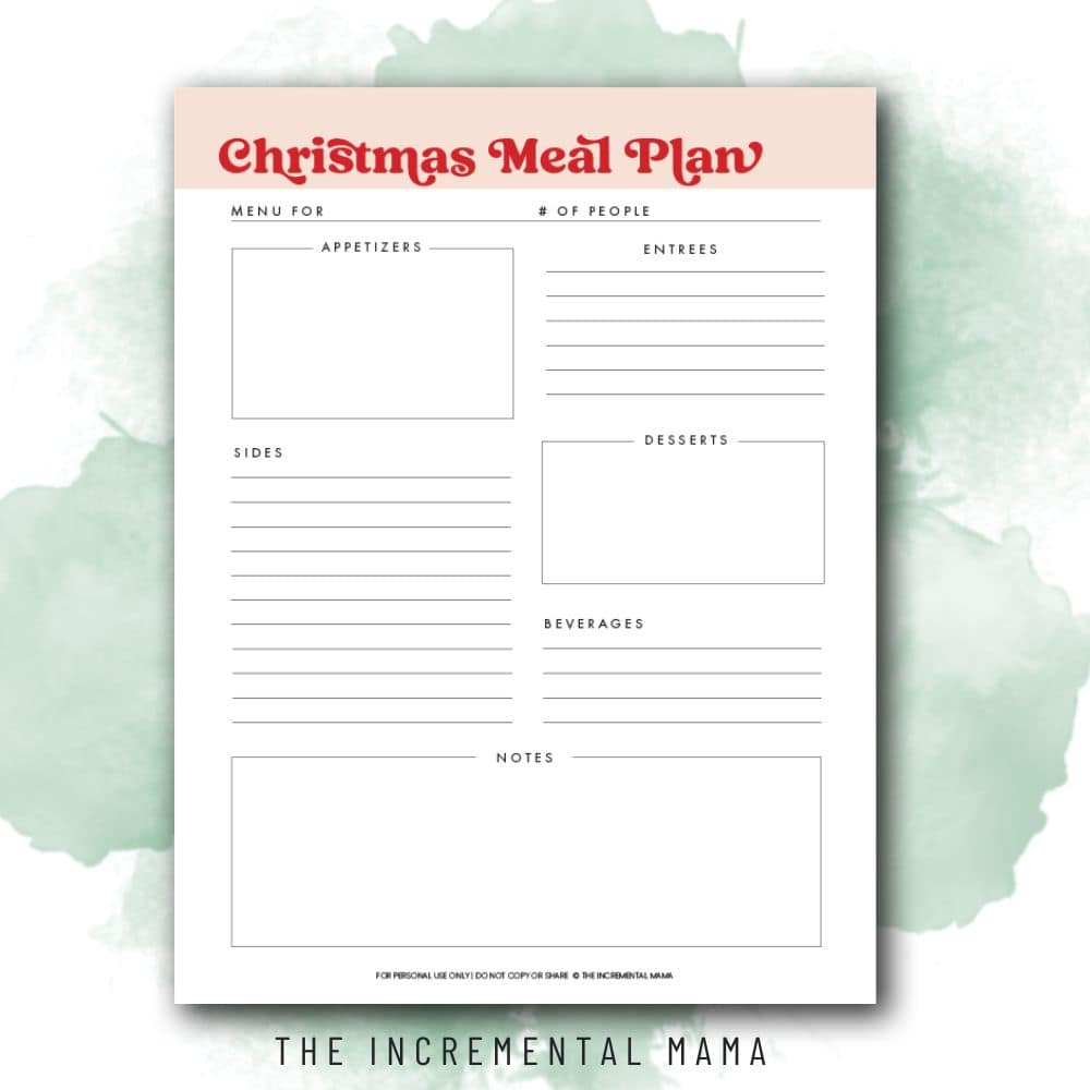 Free Christmas Planner Printable For The Best Holiday Ever - The within Christmas Menu Planner Template