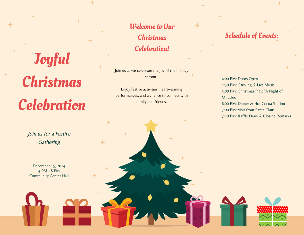 Free Christmas Program Brochure Template To Edit Online with Christmas Play Program Template Free
