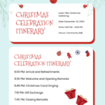 Free Christmas Program Event Itinerary Template To Edit Online For Christmas Party Itinerary Template Free