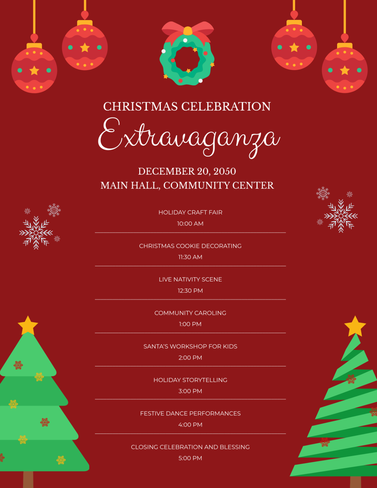 Free Christmas Program Flyer Template To Edit Online throughout Christmas Program Flyer Template
