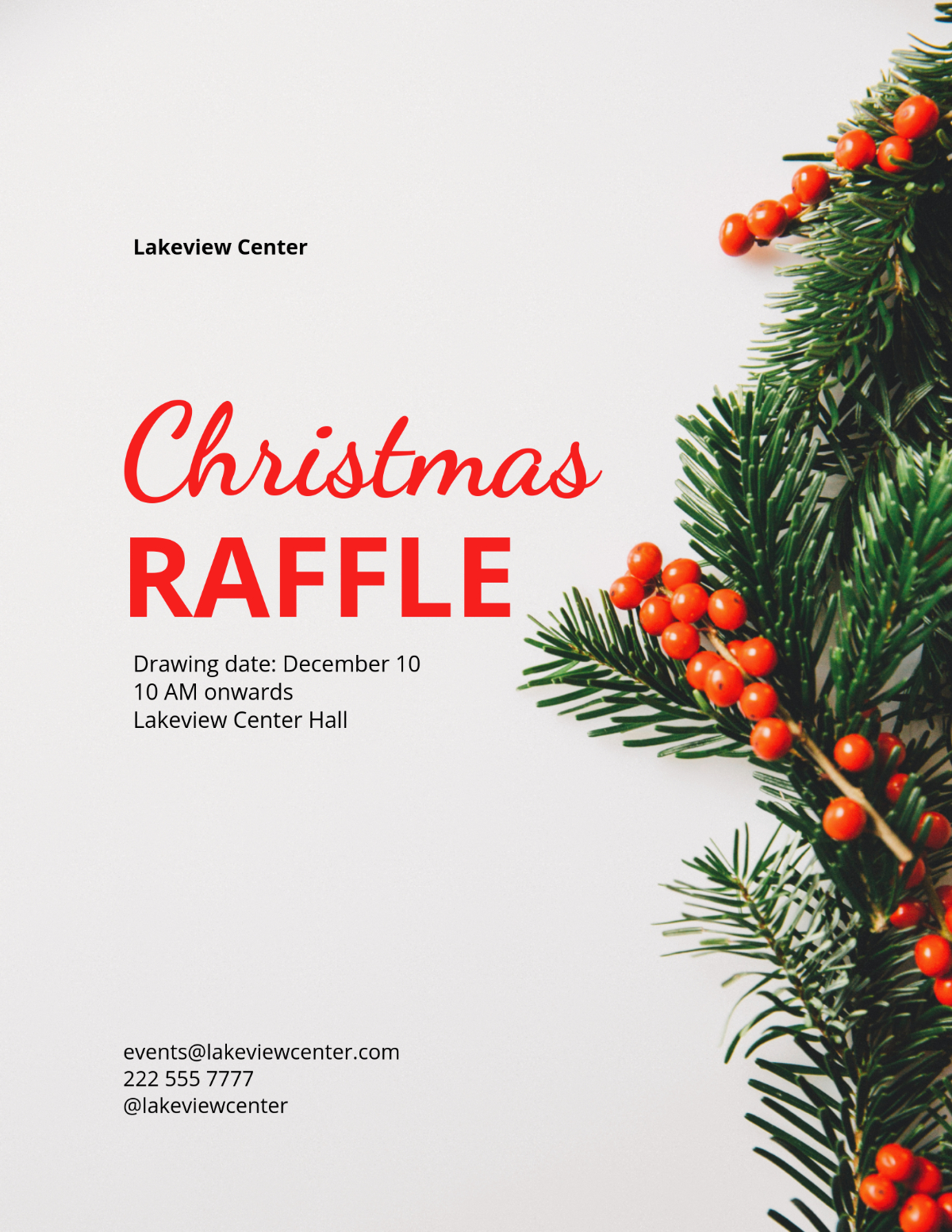 Free Christmas Raffle Flyer Template To Edit Online inside Christmas Raffle Poster Template Free