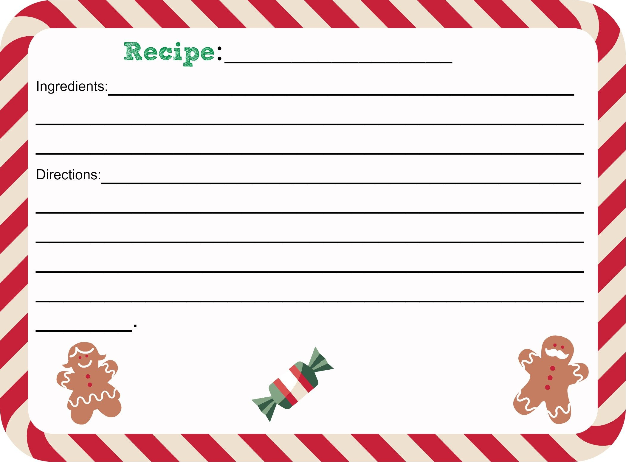 Free Christmas Recipe Card Printable - Shesaved® - Worksheets Library in Christmas Recipe Template Free Download