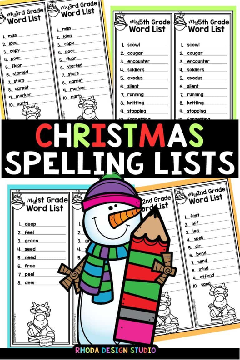 Free Christmas Spelling Lists: Festive Word Work in Christmas Spelling Test Template