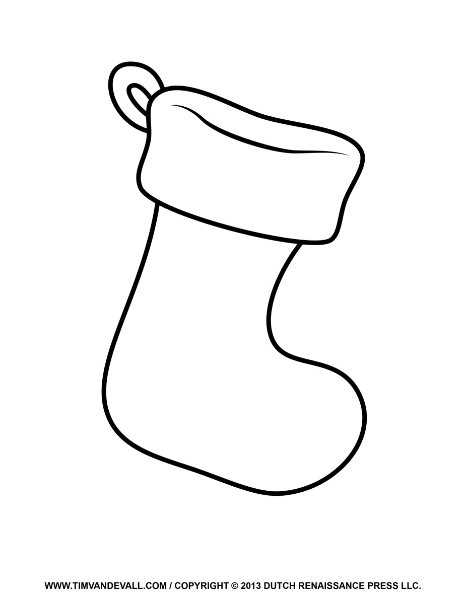 Free Christmas Stocking Template, Clip Art &amp;amp; Decorations in Christmas Stocking Drawing Template