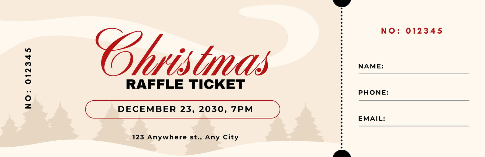 Free Christmas Ticket Templates To Edit And Print | Canva in Christmas Raffle Ticket Template Free