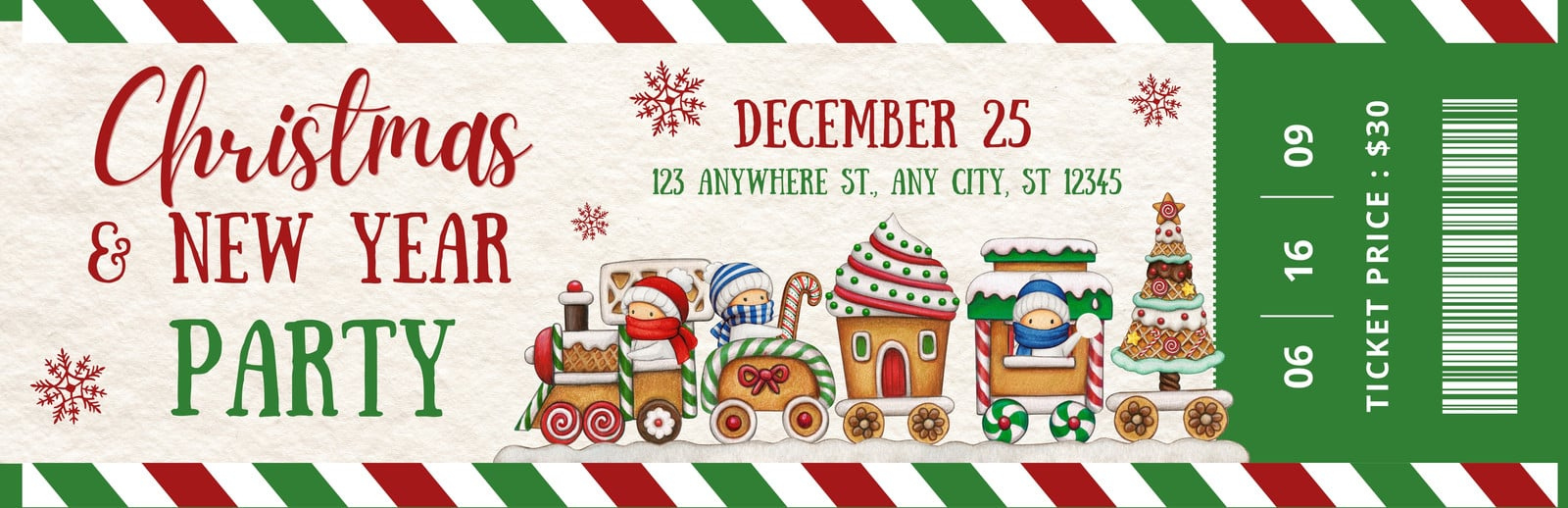 Free Christmas Ticket Templates To Edit And Print | Canva inside Christmas Party Tickets Template Free