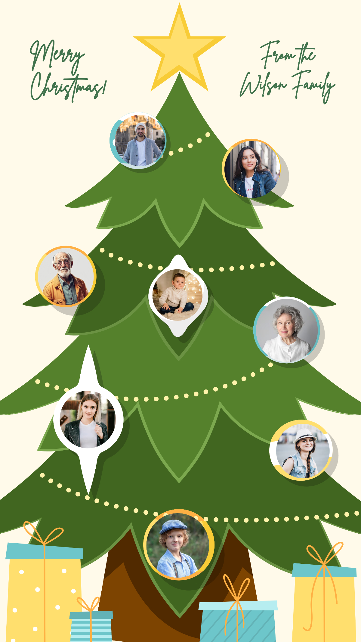 Free Christmas Tree Photo Collage Template To Edit Online within Christmas Tree Collage Template Free