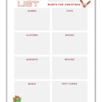Free Christmas Wish List Printable  Template For Gift List ⋆ Love In Christmas List Template Want Need Wear Read