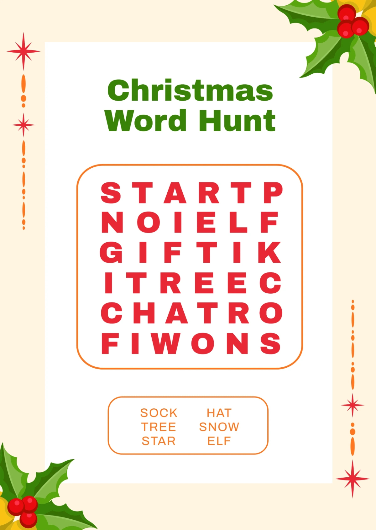 Free Christmas Word Search Worksheet Template To Edit Online intended for Christmas Search Template