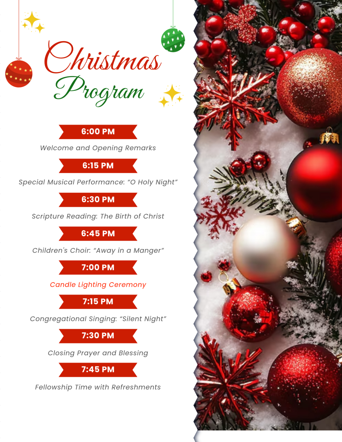 Free Custom Christmas Program Template To Edit Online in Christmas Party Program Template Free
