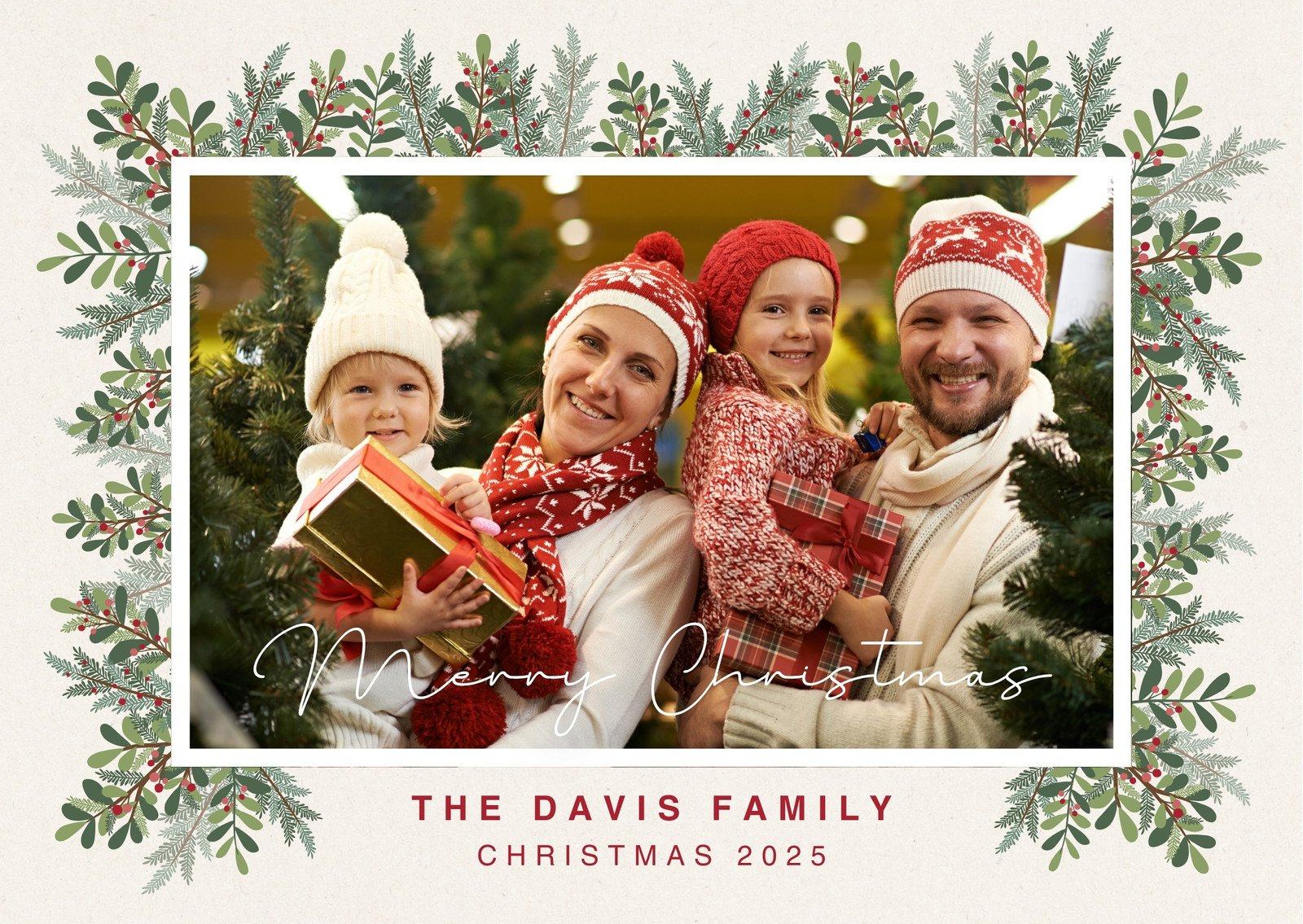 Free Custom Printable Christmas Card Templates | Canva inside Christmas Photo Frames Template Free