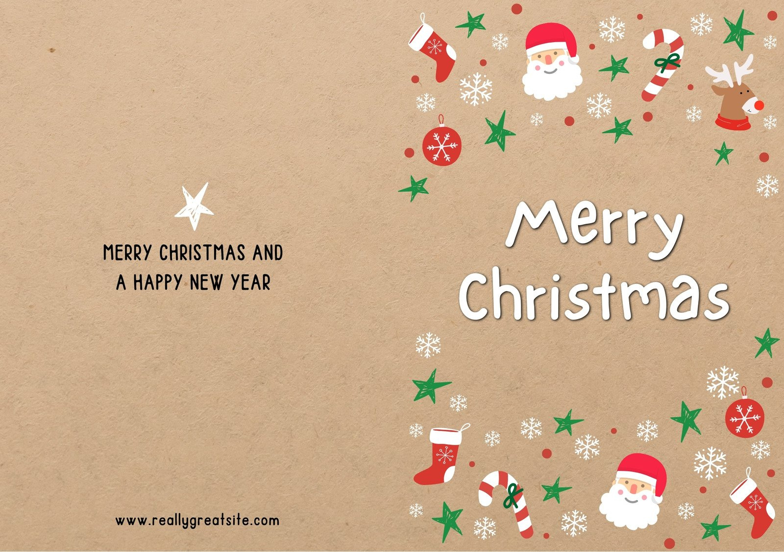 Free Custom Printable Christmas Folded Card Templates | Canva in Christmas Note Card Template
