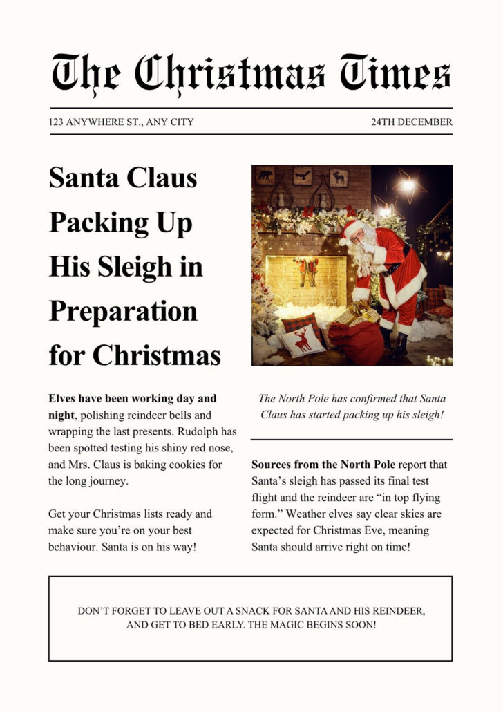 Christmas Newsletter Template Free Printable Christmas Newsletter Template Free Printable
