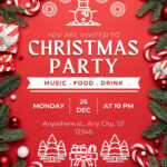 Free Custom Printable Christmas Poster Templates | Canva Within Christmas Poster Design Template