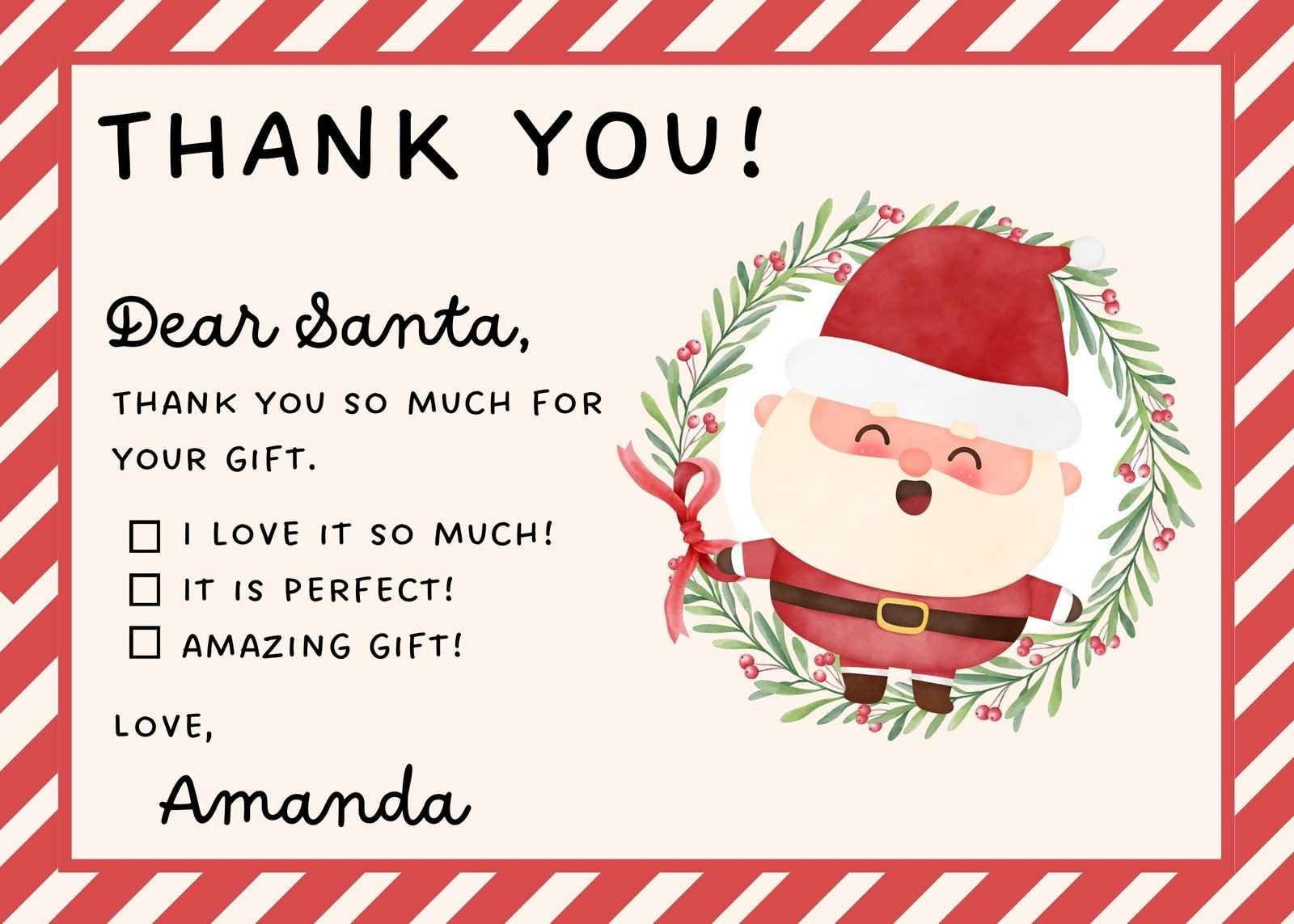 Free Custom Printable Christmas Thank You Card Templates | Canva in Christmas Thank You Template Free