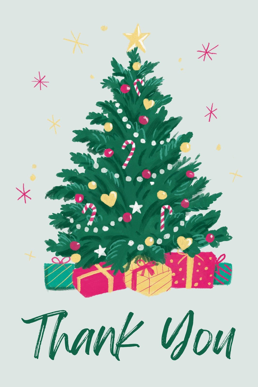 Free Custom Printable Christmas Thank You Card Templates | Canva with Christmas Thank You Template