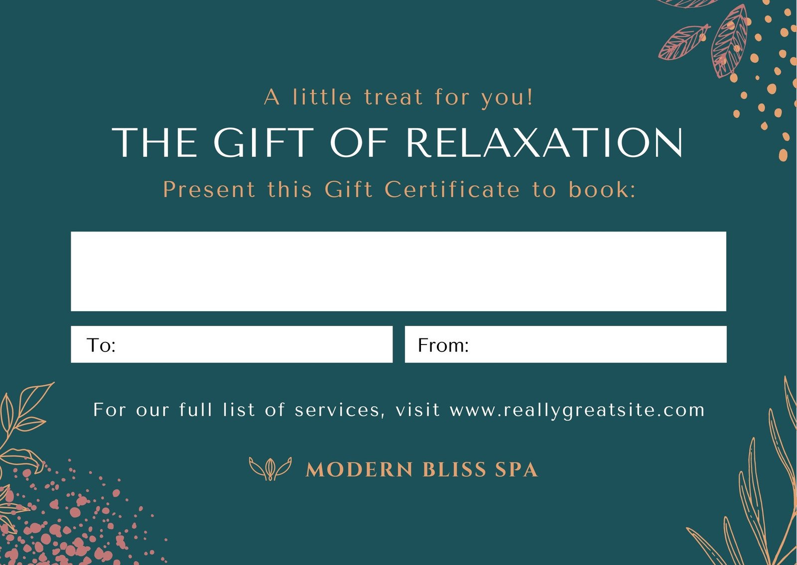 Free Custom Printable Massage Gift Certificate Templates | Canva intended for Christmas Massage Gift Certificate Template
