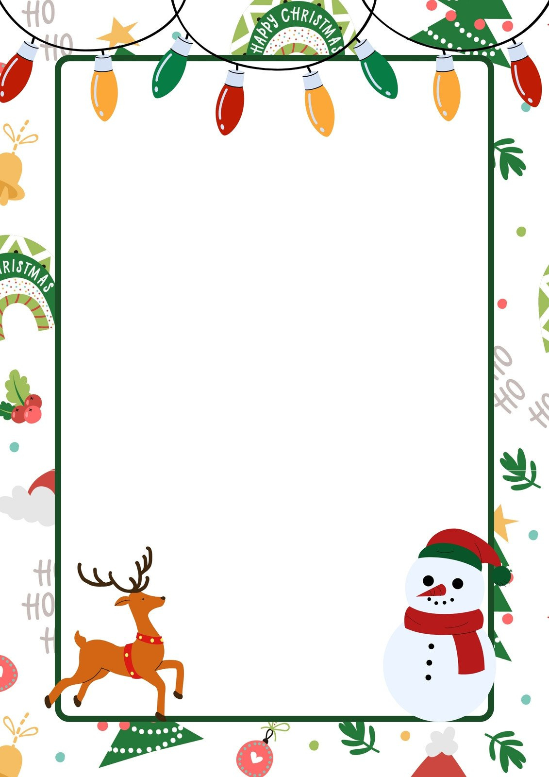 Free Customizable Christmas Page Border Templates | Canva regarding Christmas Letter Frame Template