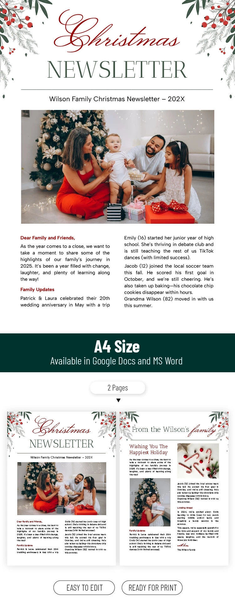 Free Family Christmas Newsletter Template | Thegoodocs throughout Christmas Newsletter Template Pages